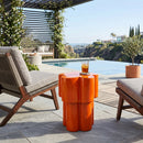 Modern European furniture - Orange Ceramic Garden Stool - www.oroatrade.com