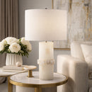Modern European furniture - Cream Stone Accent Table Lamp - www.oroatrade.com