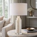 Modern European furniture - Burnished Cream Stone Table Lamp - www.oroatrade.com