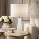 Modern European furniture - Cream Stone Accent Table Lamp - www.oroatrade.com