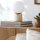 Modern European furniture - White Glass Globe Table Lamp - www.oroatrade.com