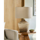 Hospitality furniture - Ceramic Cream Linen Table Lamp - www.oroatrade.com