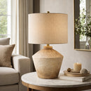 Hospitality furniture - Ceramic Cream Linen Table Lamp - www.oroatrade.com