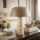 Modern European furniture - Metal Shade Travertine Table Lamp L - www.oroatrade.com