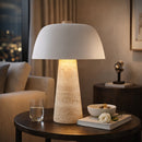 Modern European furniture - Metal Shade Travertine Table Lamp L - www.oroatrade.com