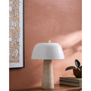 Modern European furniture - Metal Shade Travertine Table Lamp L - www.oroatrade.com