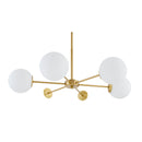 Modern European furniture - White Glass Orb 6-Light Chandelier - www.oroatrade.com