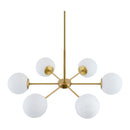 Modern European furniture - White Glass Orb 6-Light Chandelier - www.oroatrade.com