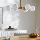 Modern European furniture - White Glass Orb 6-Light Chandelier - www.oroatrade.com