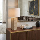 Modern European furniture - Burnished Beige Travertine Table Lamp - www.oroatrade.com