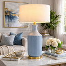 Modern European furniture - Fluted Glazed Ceramic Table Lamp - www.oroatrade.com