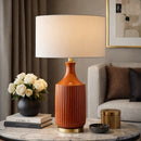 Modern European furniture - Fluted Glazed Ceramic Table Lamp - www.oroatrade.com