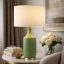 Modern European furniture - Fluted Glazed Ceramic Table Lamp - www.oroatrade.com