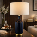 Modern European furniture - Fluted Glazed Ceramic Table Lamp - www.oroatrade.com