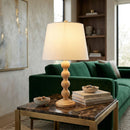 Modern European furniture - Rubberwood Beige Linen Table Lamp - www.oroatrade.com