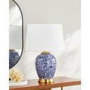 Hospitality furniture - Blue Floral Ceramic Table Lamp - www.oroatrade.com