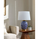 Hospitality furniture - Blue Floral Ceramic Table Lamp - www.oroatrade.com