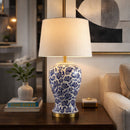Hospitality furniture - Blue Flowers Ceramic Table Lamp - www.oroatrade.com