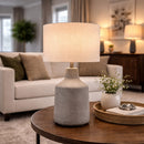 Modern European furniture - Concrete Base Linen Table Lamp - www.oroatrade.com