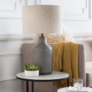 Modern European furniture - Concrete Base Linen Table Lamp - www.oroatrade.com