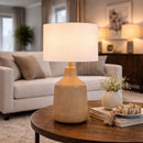 Modern European furniture - Concrete Base Linen Table Lamp - www.oroatrade.com