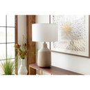 Modern European furniture - Concrete Base Linen Table Lamp - www.oroatrade.com