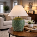 Modern European furniture - Painted Cement Linen Table Lamp - www.oroatrade.com