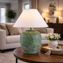 Modern European furniture - Painted Cement Linen Table Lamp - www.oroatrade.com