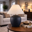 Modern European furniture - Painted Cement Linen Table Lamp - www.oroatrade.com
