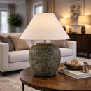 Modern European furniture - Painted Cement Linen Table Lamp - www.oroatrade.com