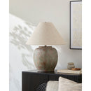 Modern European furniture - Painted Cement Linen Table Lamp - www.oroatrade.com