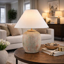 Modern European furniture - Painted Cement Linen Table Lamp - www.oroatrade.com
