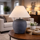 Modern European furniture - Painted Cement Linen Table Lamp - www.oroatrade.com