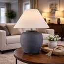 Modern European furniture - Painted Cement Linen Table Lamp - www.oroatrade.com
