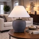 Modern European furniture - Painted Cement Linen Table Lamp - www.oroatrade.com
