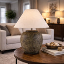 Modern European furniture - Painted Cement Linen Table Lamp - www.oroatrade.com