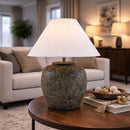 Modern European furniture - Painted Cement Linen Table Lamp - www.oroatrade.com