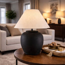 Modern European furniture - Painted Cement Linen Table Lamp - www.oroatrade.com