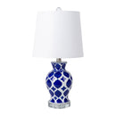 Contract furniture - Blue Patterned Ceramic Table Lamp - www.oroatrade.com