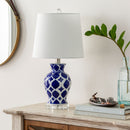 Contract furniture - Blue Patterned Ceramic Table Lamp - www.oroatrade.com