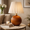 Modern European furniture - Pleated Linen Ceramic Table Lamp - www.oroatrade.com
