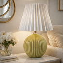 Modern European furniture - Pleated Linen Ceramic Table Lamp - www.oroatrade.com
