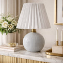 Modern European furniture - Pleated Linen Ceramic Table Lamp - www.oroatrade.com