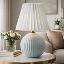 Modern European furniture - Pleated Linen Ceramic Table Lamp - www.oroatrade.com