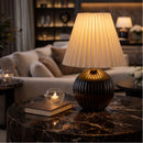 Modern European furniture - Pleated Linen Ceramic Table Lamp - www.oroatrade.com