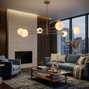 Contract furniture - White Glass Sputnik Chandelier - www.oroatrade.com