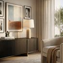 Hospitality furniture - Drum Shade Travertine Table Lamp - www.oroatrade.com