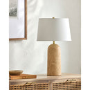 Hospitality furniture - Drum Shade Travertine Table Lamp - www.oroatrade.com
