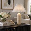 Hospitality furniture - Empire Shade Travertine Table Lamp - www.oroatrade.com