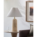 Hospitality furniture - Empire Shade Travertine Table Lamp - www.oroatrade.com